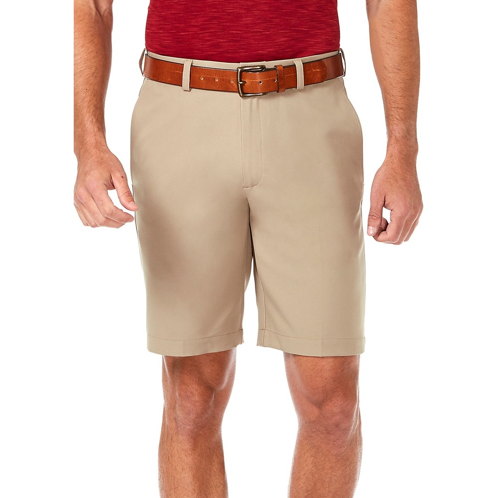 Haggar Cool 18 Performance Shorts Mens Ultimate Comfort 42W Bark Tan New W Tags